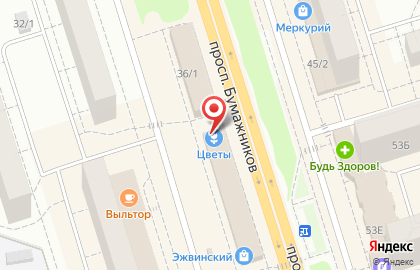 Банкомат Россельхозбанк на проспекте Бумажников на карте