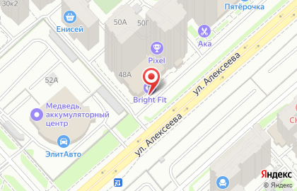 Школа танцев Universe24 на улице Алексеева на карте