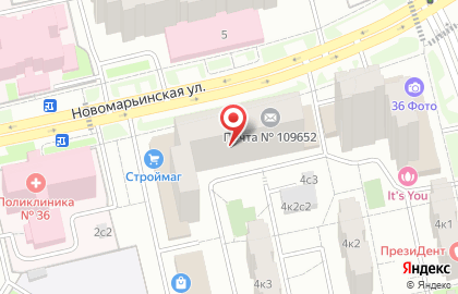 Алкомаркет Винлаб на Новомарьинской улице на карте