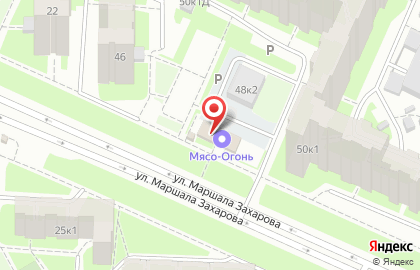 Фирменный магазин Великолукский мясокомбинат на улице Маршала Захарова на карте