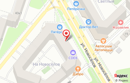 Магазин Дельфин на улице Новосёлов на карте