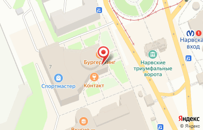 Контакт бар на метро Нарвская на карте