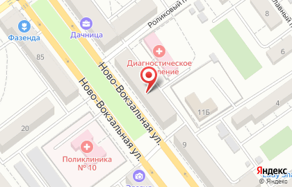 Городская поликлиника №10 на Ново-Вокзальной улице на карте