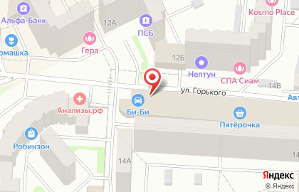 Автомагазин Би-би на улице Горького в Королёве на карте