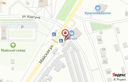 Продовольственный магазин в Левобережном районе на карте