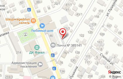 Почтовое отделение связи Яблоновский 1 на карте