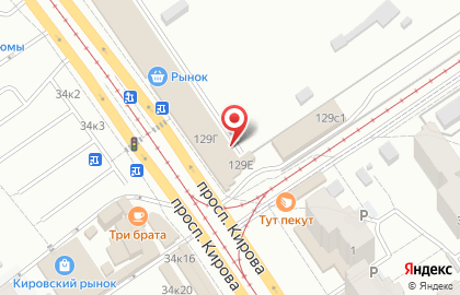 Автостоянка на проспекте Кирова, 129е на карте