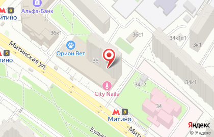 Интернет-магазин косметики Tiande на Митинской улице на карте
