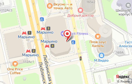Магазин O`stin на метро Марьино на карте