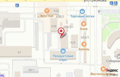 Продовольственный магазин в Правобережном районе на карте