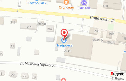 Супермаркет Пятёрочка на Советской улице на карте