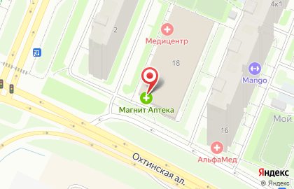 Супермаркет Магнит на Охтинской аллее на карте