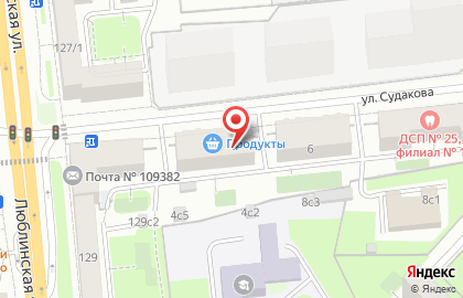 Продуктовый магазин на ул. Судакова, 4 на карте