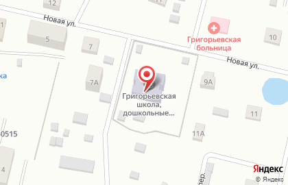 Григорьевская средняя школа на Новой улице на карте