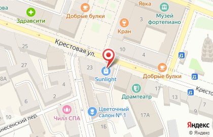 Бюро путешествий Турист на Крестовой улице на карте