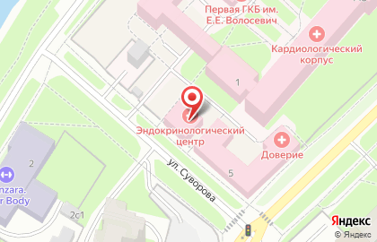 Больница Первая городская клиническая больница им. Е.Е. Волосевич в Архангельске на карте