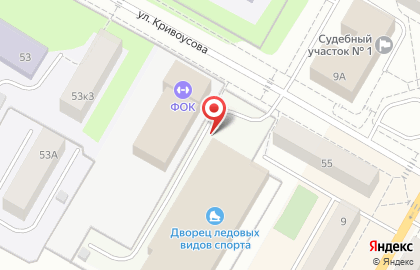 Ледовая арена Спортивная школа им. Александра Козицына на улице Кривоусова на карте