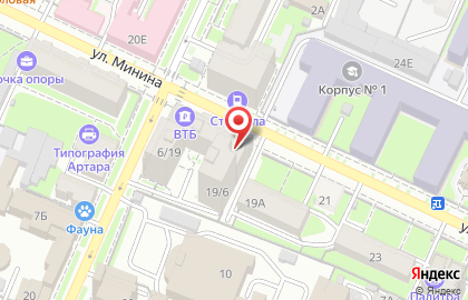 Нижегородский филиал Банкомат, Гута-Банк на улице Минина на карте