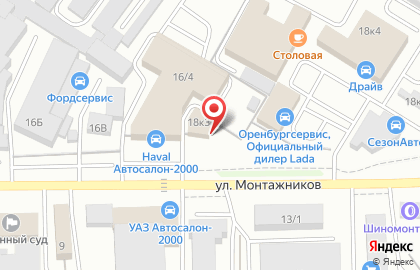 Автотехцентр Надежда на улице Монтажников на карте