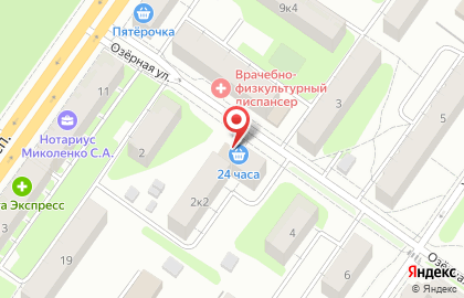 Супермаркет в Твери на карте