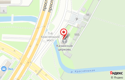 Церковь Казанской Иконы Божией Матери у Красненького Кладбища на карте