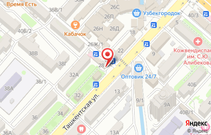 Аптека Городская Здравница на Ташкентской улице на карте