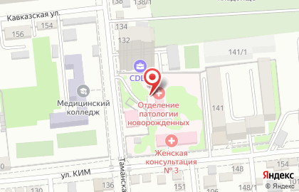 Отделение реанимации и патологии новорожденных Краевой клинической больницы №2 на Таманской улице на карте