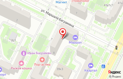 Ателье на улице Маршала Баграмяна на карте