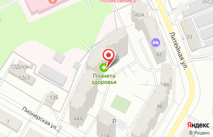 Аптека Планета здоровья на Литейной улице в Подольске на карте