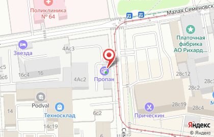 Шинный центр Колеса-М в Семёновском переулке на карте