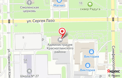 Красноглинское на карте