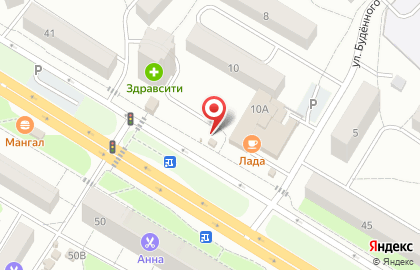 Киоск по продаже хлебобулочных изделий на улице Будённого на карте