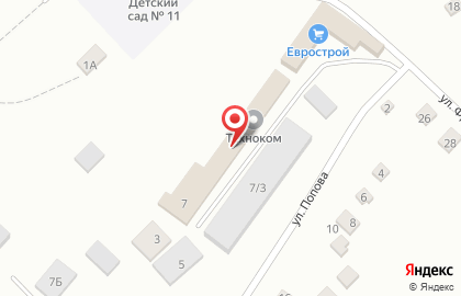 Гостиница Алина на улице Попова на карте