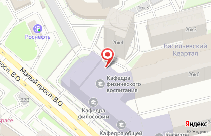 Санкт-Петербургский горный университет в Василеостровском районе на карте