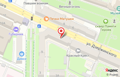 Зубр на улице Дзержинского на карте