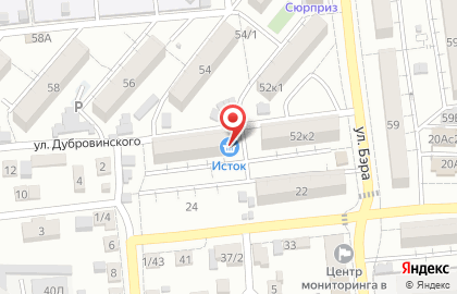 Продовольственный магазин Исток на улице Дубровинского на карте