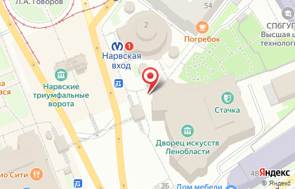 Салон продаж МТС на метро Нарвская на карте