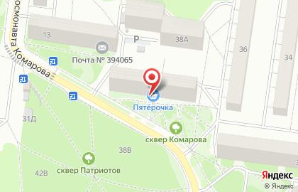 Супермаркет Пятёрочка на проспекте Патриотов на карте