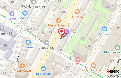 Модный квартал на улице Воровского на карте