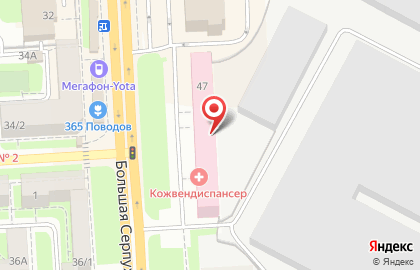 Медицинский центр Полимед на Большой Серпуховской улице в Подольске на карте