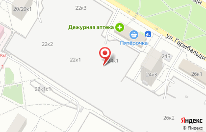 Киоск по продаже фруктов и овощей, Обручевский район на улице Гарибальди на карте