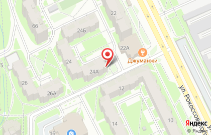 Сеть водоматов Кристальная капля на улице Рокоссовского на карте