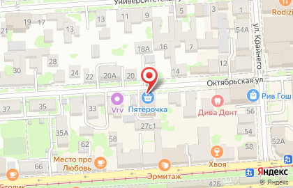 Супермаркет Пятёрочка на Октябрьской улице на карте