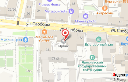 Театральная студия для детей Ирбис в Ярославле на карте