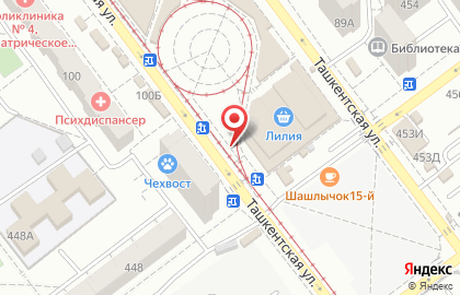 Киоск фастфудной продукции Грузинское застолье на Ташкентской улице на карте