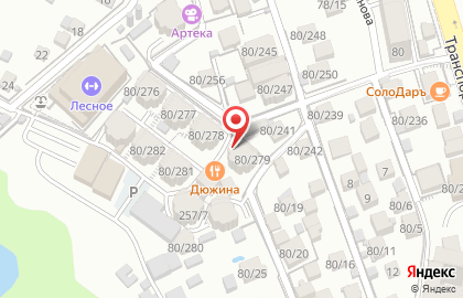 Гостиница Лесное на Транспортной улице на карте