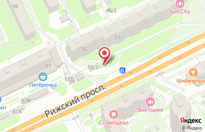 Магазин овощей и фруктов на Рижском проспекте на карте