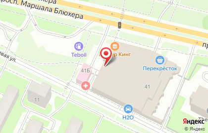 Ресторан быстрого питания Бургер Кинг на проспекте Маршала Блюхера на карте