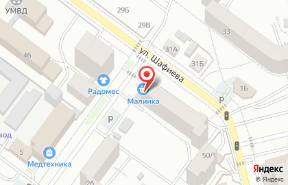 Мини-маркет Малинка в Октябрьском районе на карте