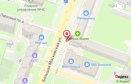 Киоск Лактис на Большой Московской улице, 112/3 киоск на карте